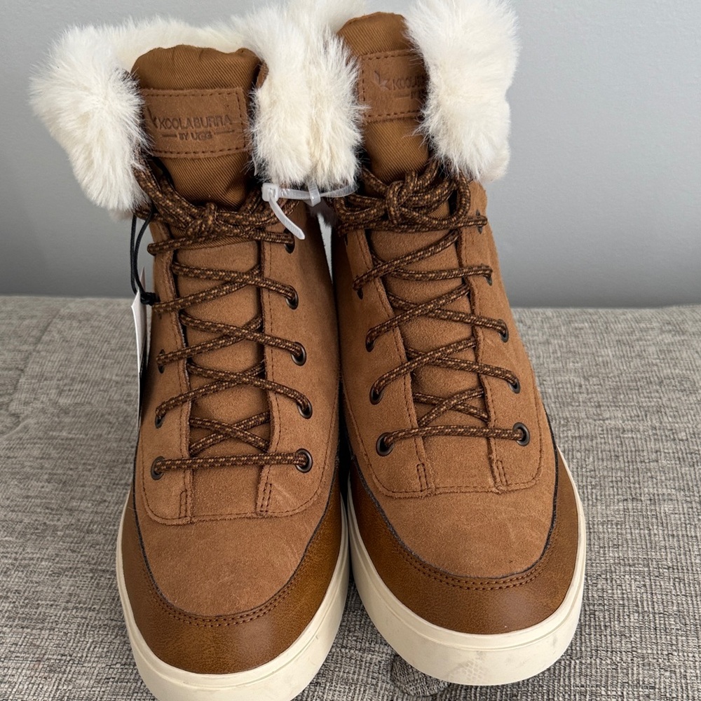 Koolaburra by UGG Women's Tan Winter Boots with Fur Trim